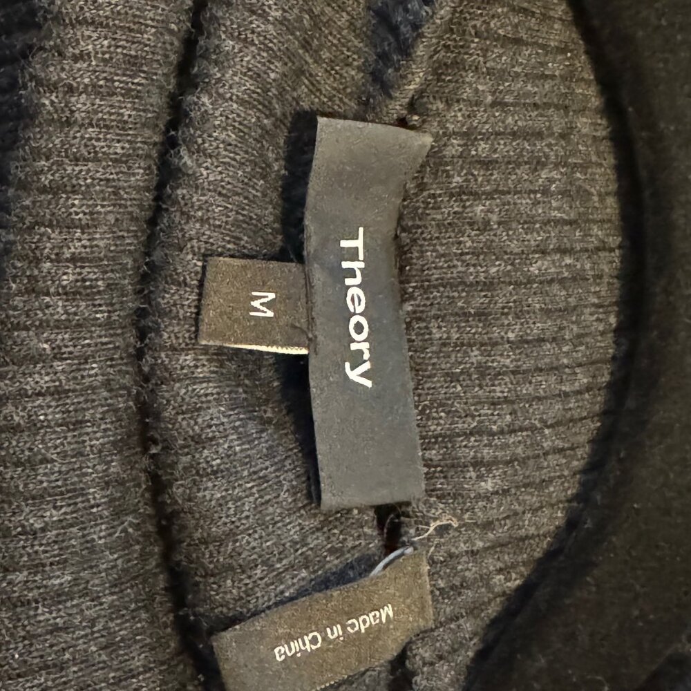 Theory Twofer Charcoal Sweater With White Button … - image 4